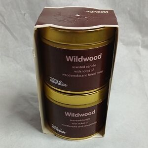 Room Essentials Wildwood Scented Candle Set - Woodsmoke And Forest Moss